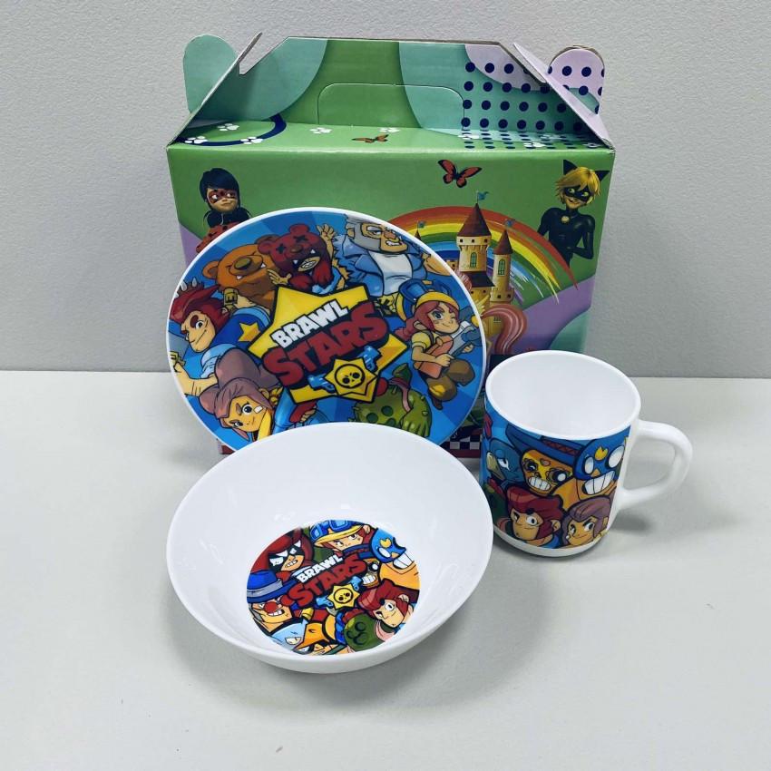 Набор детской посуды Brawl Stars из стеклокерамики 3 пр. (3535-4) Набор детской посуды Brawl Stars из стеклокерамики 3 пр. (3535-4)