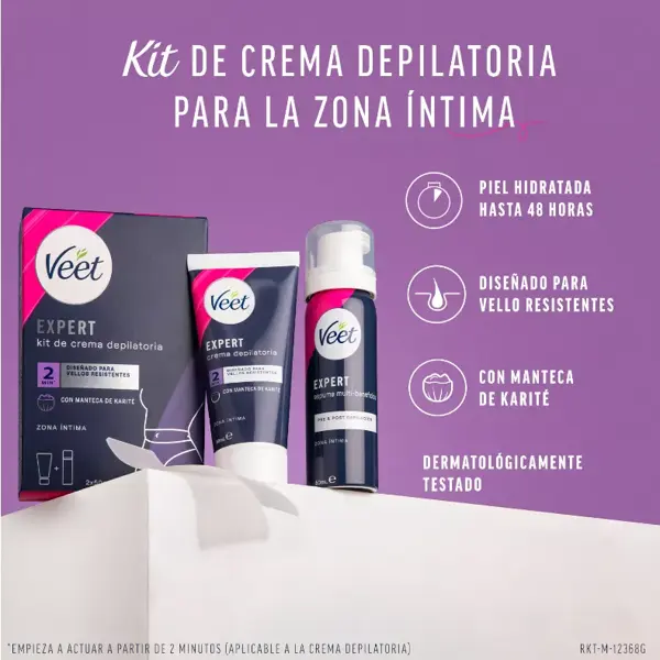 Набор для удаления волос Veet Expert Multi-Benefits для интимных зон тела крем и пенка (30394767) - фото 2 Набор для удаления волос Veet Expert Multi-Benefits для интимных зон тела крем и пенка (30394767) - фото 2