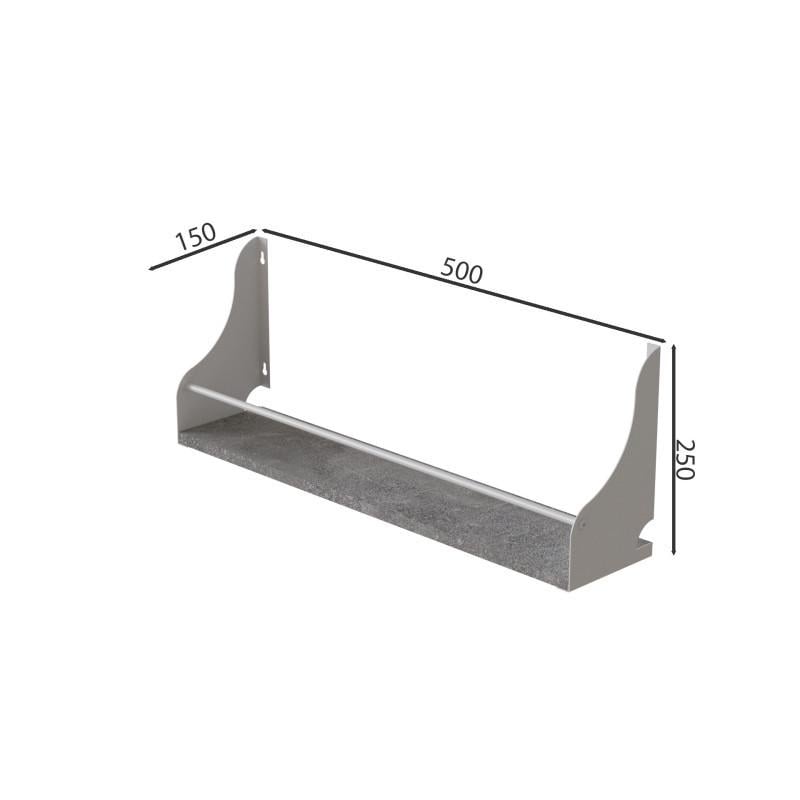 Полиця настінна Ferrum Decor Ізі ДСП/метал 260x500x150 мм Білий/Бетон (FRD-102918) - фото 2 Полиця настінна Ferrum Decor Ізі ДСП/метал 260x500x150 мм Білий/Бетон (FRD-102918) - фото 2
