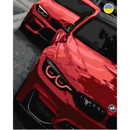 Картина по номерам ORIGAMI Две красные БМВ 40х50 см (LW3155)