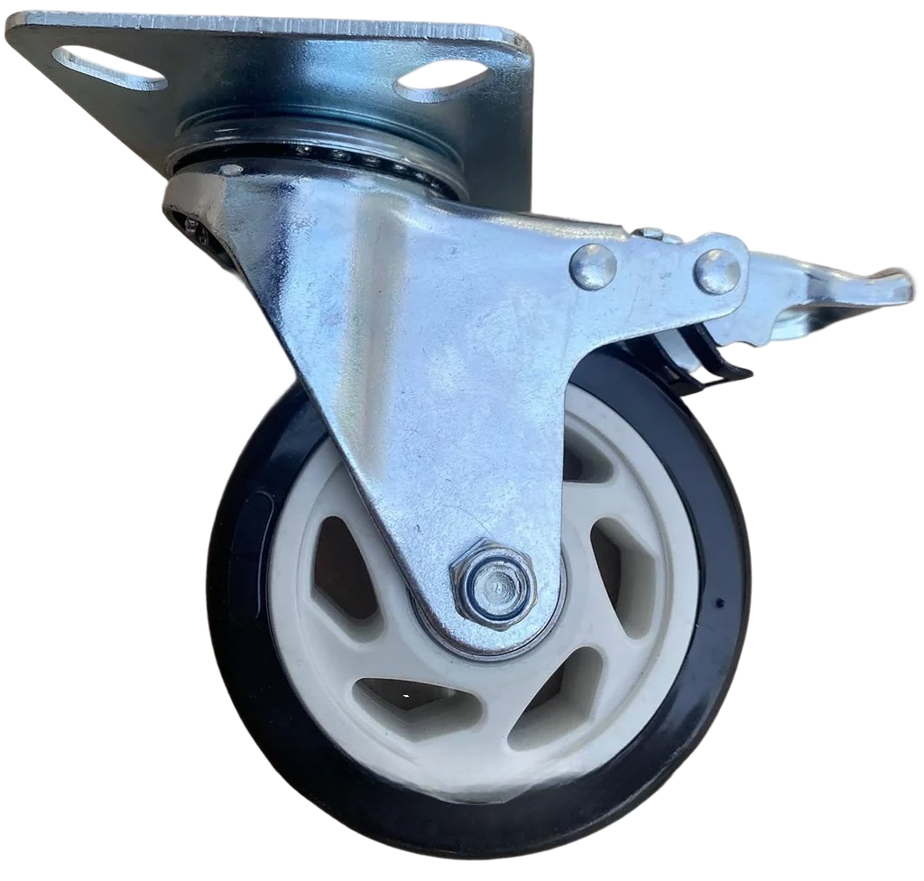 Колеса полиуретановые в поворотном кронштейне с тормозом d 100 мм (2332164032) - фото 2 Колеса полиуретановые в поворотном кронштейне с тормозом d 100 мм (2332164032) - фото 2