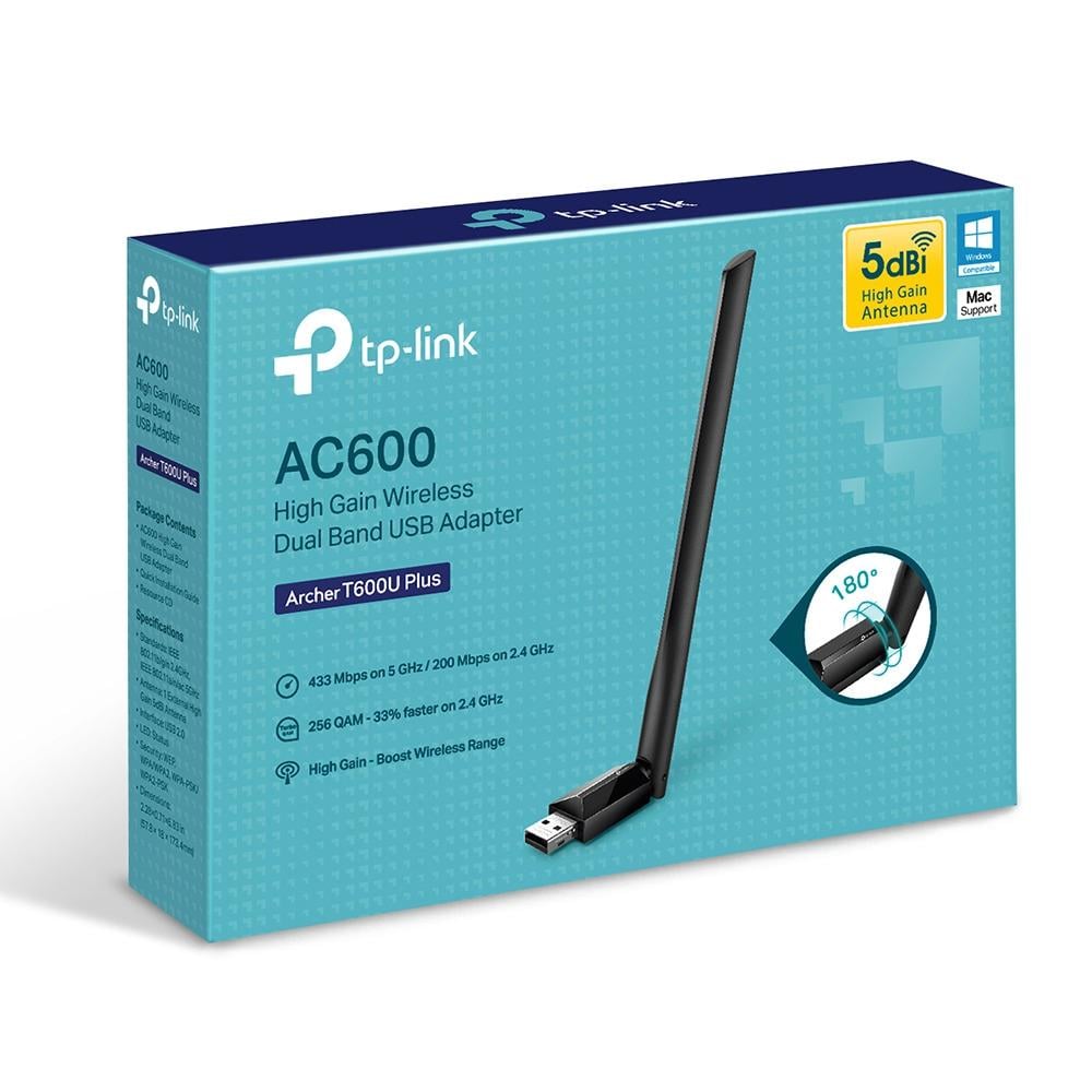 Адаптер TP-Link Archer T600U Plus USB беспроводной с расширенный радиус действия до 600 Мбит/с (566534) - фото 4 Адаптер TP-Link Archer T600U Plus USB беспроводной с расширенный радиус действия до 600 Мбит/с (566534) - фото 4