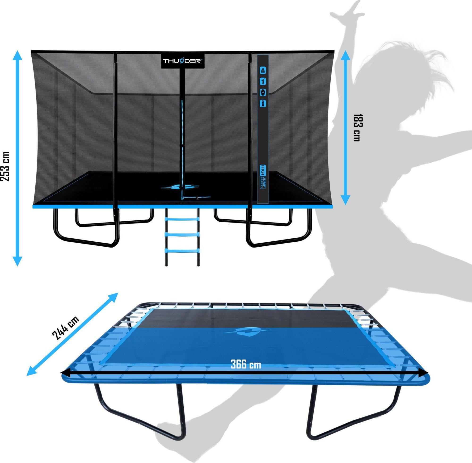 Батут Thunder OUTSIDE PHENOM с наружной сеткой 8 х 12 футов Черно-голубой (407472) - фото 2 Батут Thunder OUTSIDE PHENOM с наружной сеткой 8 х 12 футов Черно-голубой (407472) - фото 2