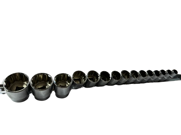 Набір головок Toptul 12-гр 1/2" на планці 15 од. (GAAQ1603U-12)