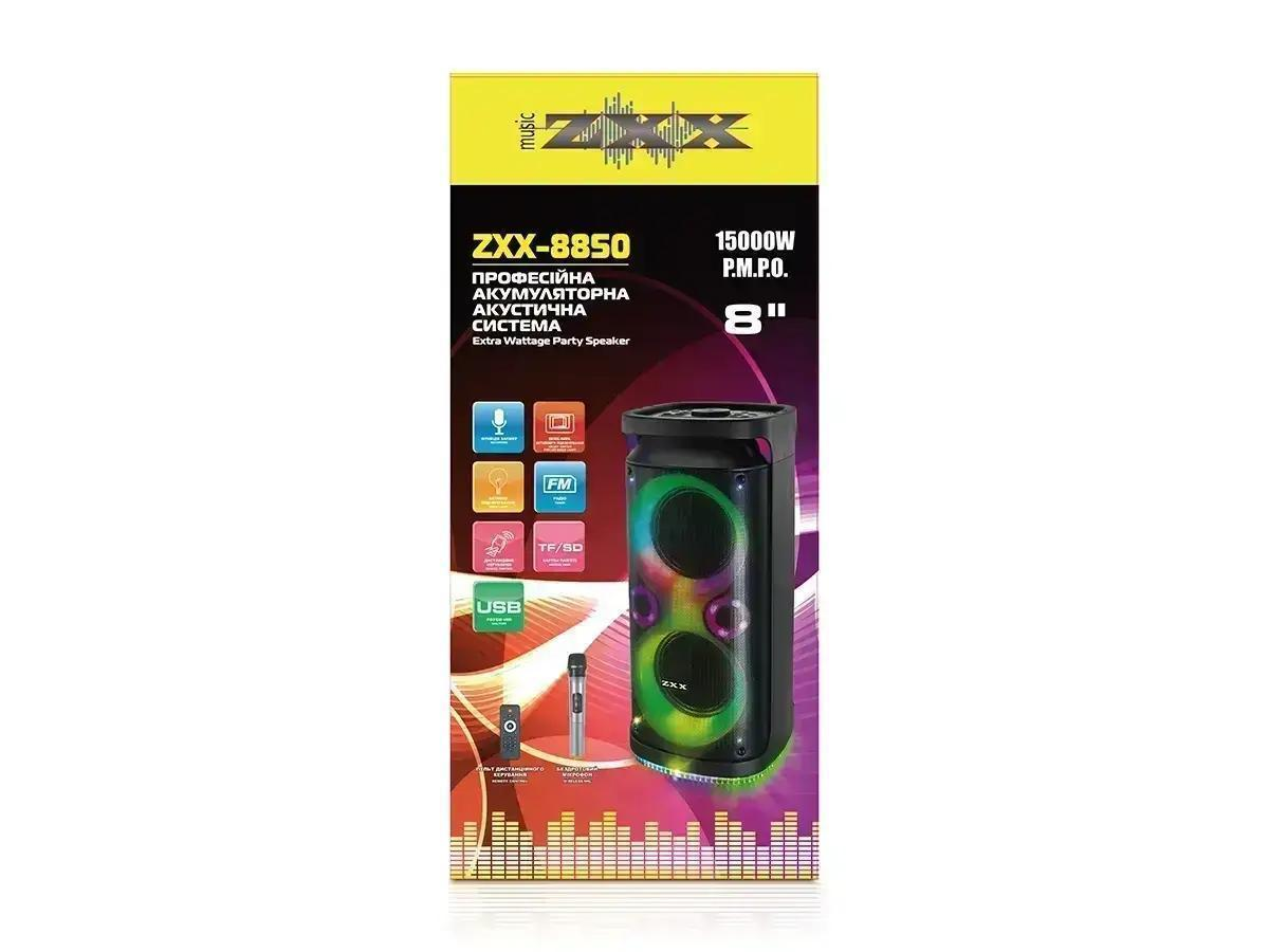 Акустична система портативна з пультом ZXX-8850/6733 60 Вт 8" USB/TF/FM/BT/MIC Bluetooth 71х33х31 см Чорний (21811785) - фото 6