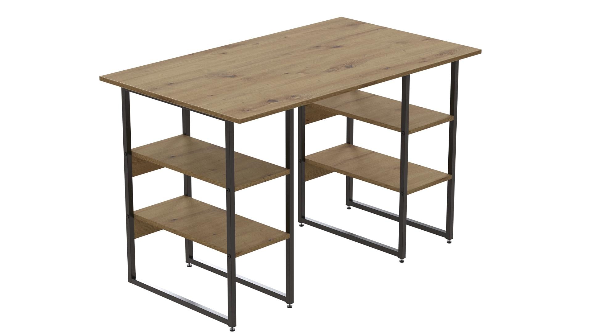 Стіл комп'ютерний Ferrum-decor Карен ДСП 32 мм 75x120x60 см Чорний/Дуб Артизан (FRD-107245)