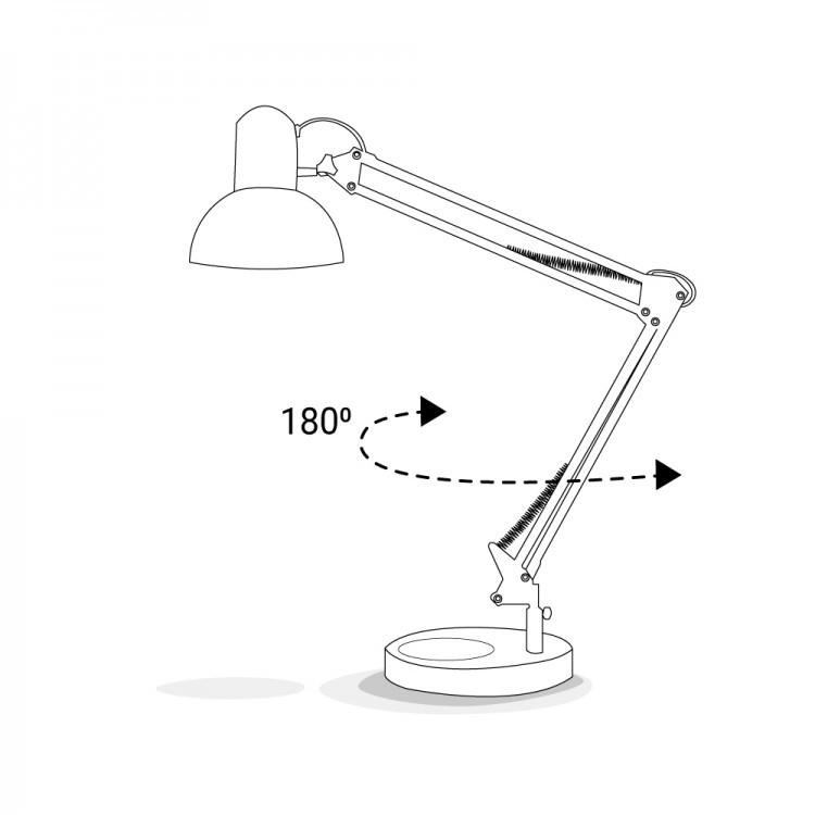 Настільний світильник Ardero DE1430ARD на струбцині під лампу Е27 Чорний - фото 7 Настільний світильник Ardero DE1430ARD на струбцині під лампу Е27 Чорний - фото 7