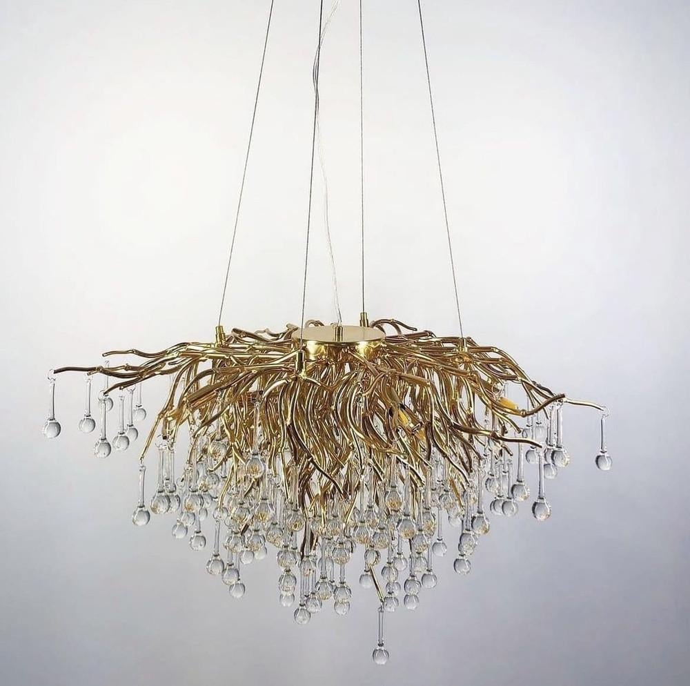 Люстра в стиле Серпента 100 см Золотой (MD 9005 GD)