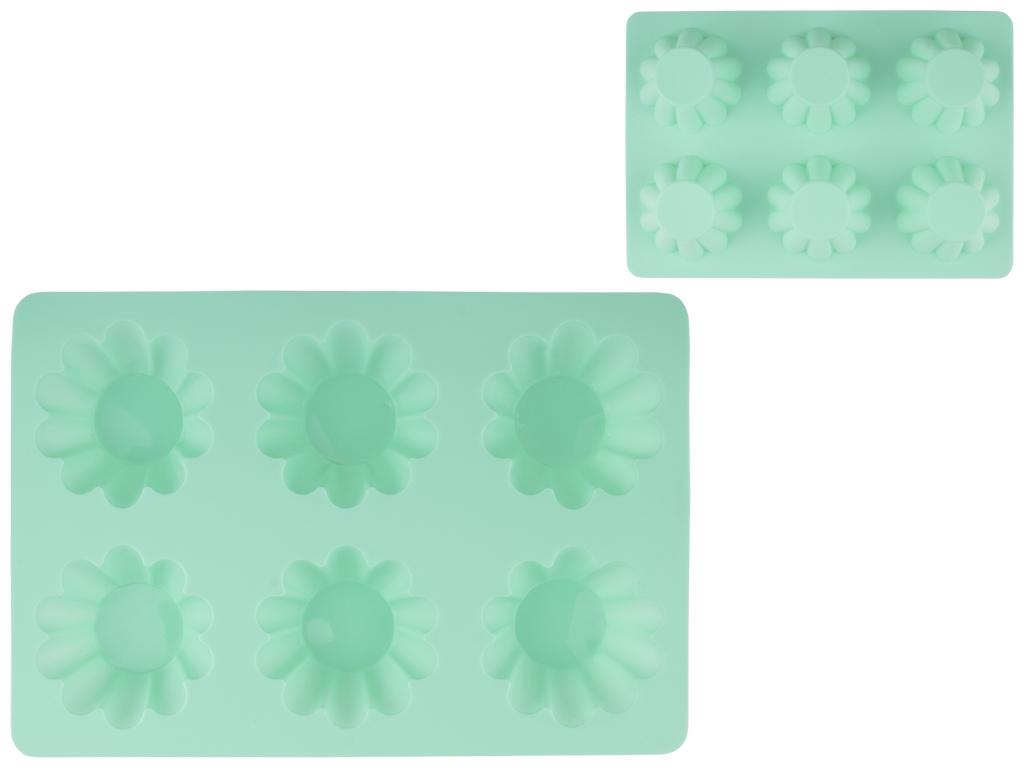 Форма для выпечки силиконовая Stenson Кексы на 6 емкостей 25,7х17,8х3 см Зеленый (MMS-MH-3016) - фото 2