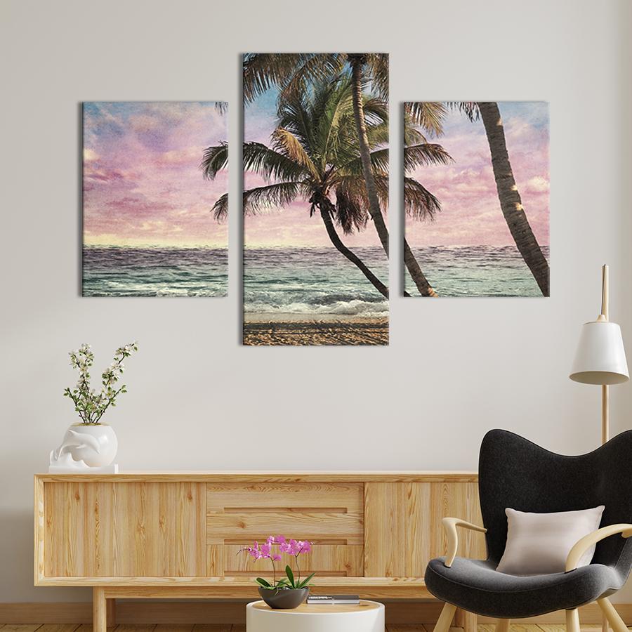 Картина для интерьера Утренняя заря на гавайском пляже 96x60 см (414-32)