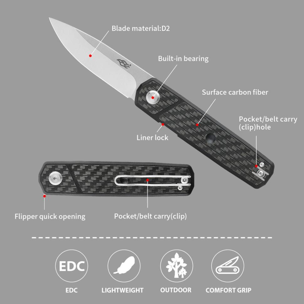 Нож складной Firebird FH927 Liner Lock Black (FH927-CF) - фото 5