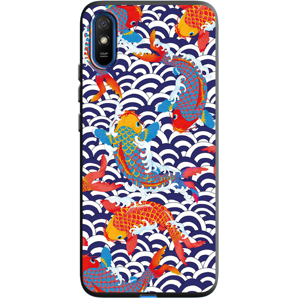 Чохол BoxFace Xiaomi Redmi 9A Koi Fish Чорний силікон (40304-up2477-40509)