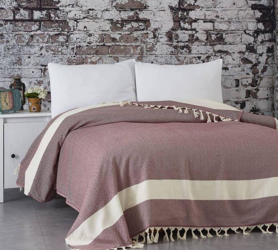 Покрывало Diamond Peshtemal 200х240 см Бордовый