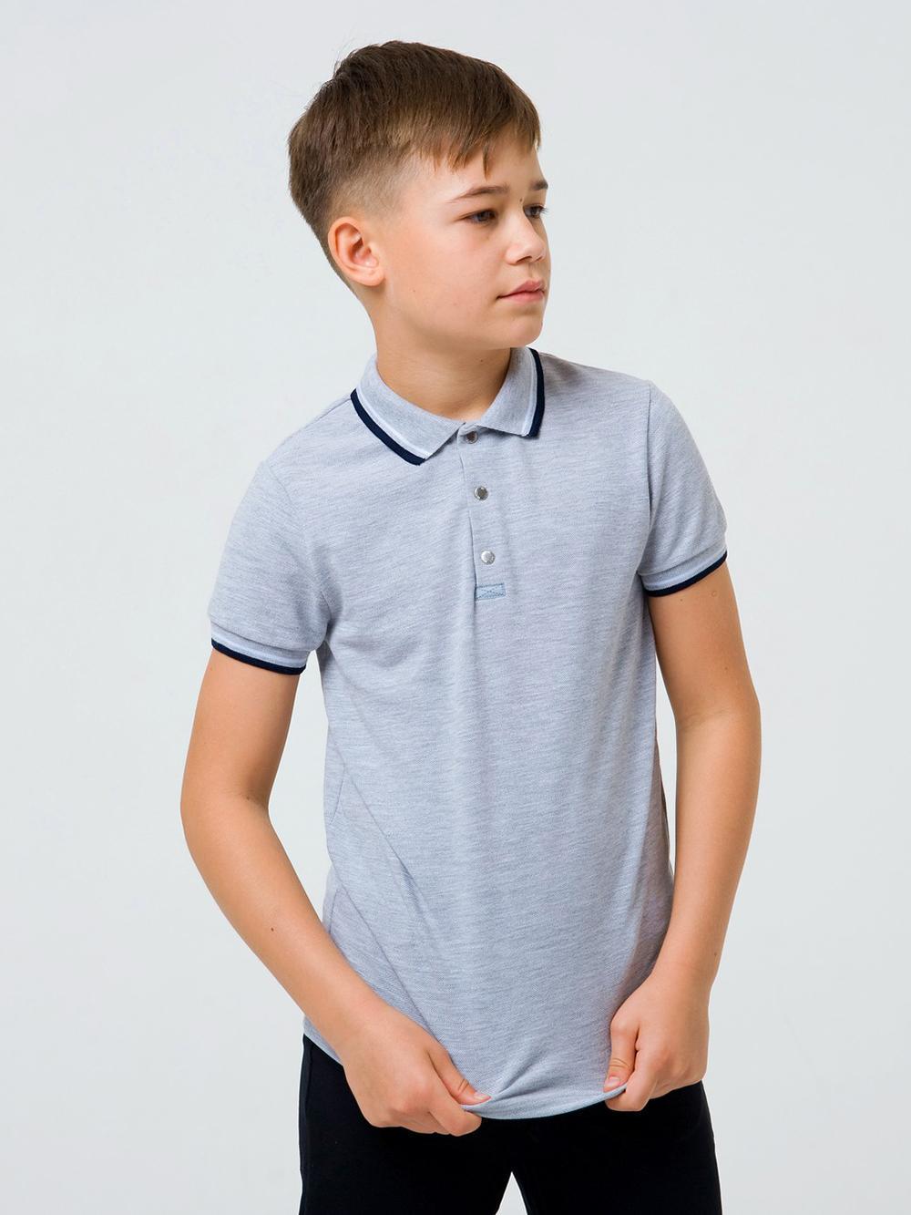 Футболка-поло с коротким рукавом Smil 116 см Серый меланж (114730)