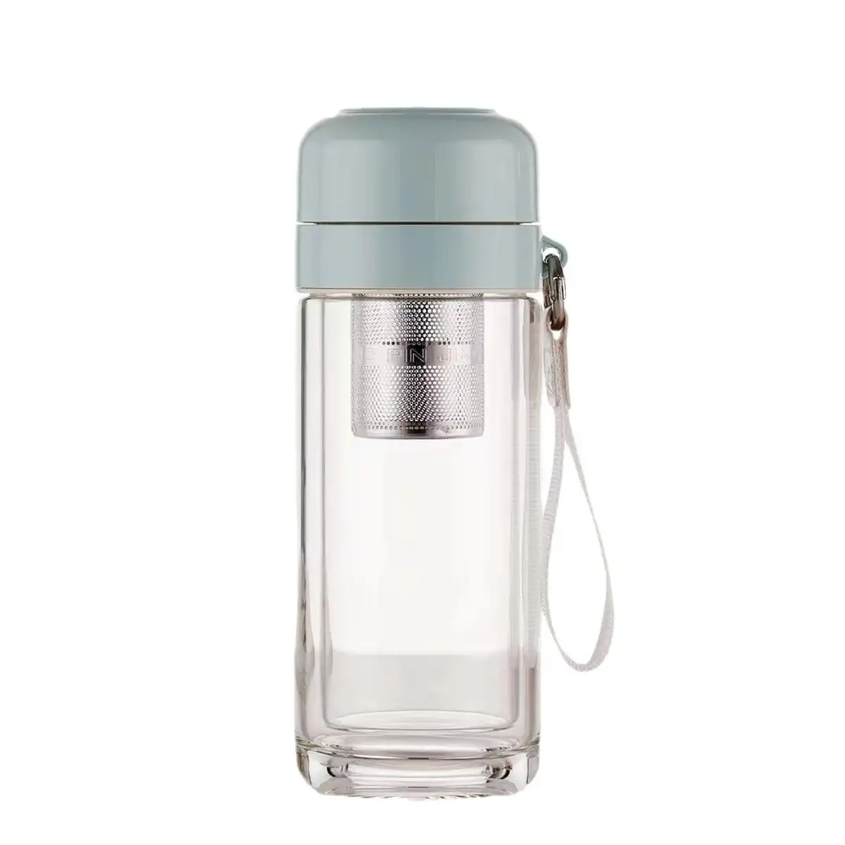 Термос стеклянный Yiwu HP-14-40M Hexagram 240 мл с двойными стенками и заварником мятный (118-107-HP-14-40M)