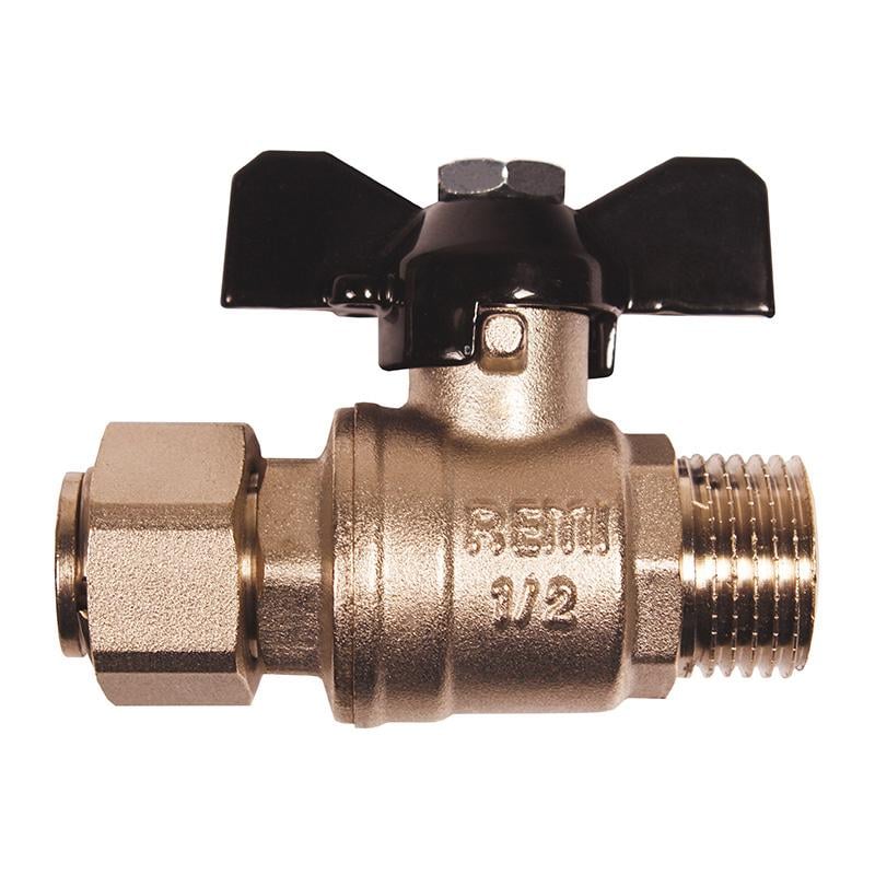 Кран шаровый с накидной гайкой прямой Remi 1/2"
