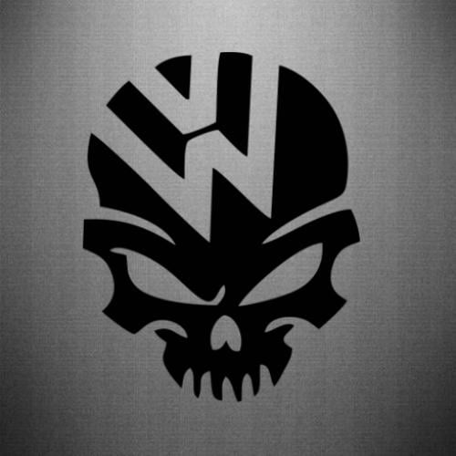 Наклейка Volkswagen Skull 15,9x20 см Чорний (21557451)