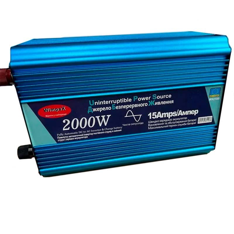 Преобразователь напряжения WimpeX WX-2100 с чистой синусоидой AC/DC 12V-220V 2000W Синий - фото 1 Преобразователь напряжения WimpeX WX-2100 с чистой синусоидой AC/DC 12V-220V 2000W Синий - фото 1