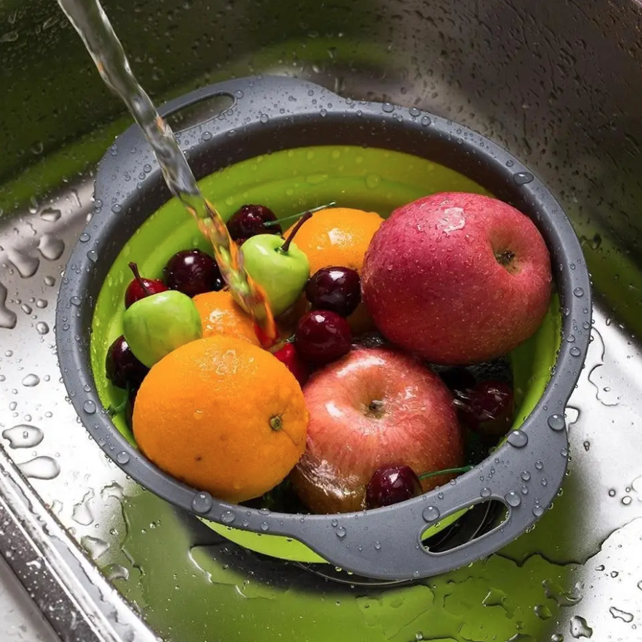 Набор дуршлагов Collapsible filter 2в1 силикон складные - фото 5 Набор дуршлагов Collapsible filter 2в1 силикон складные - фото 5