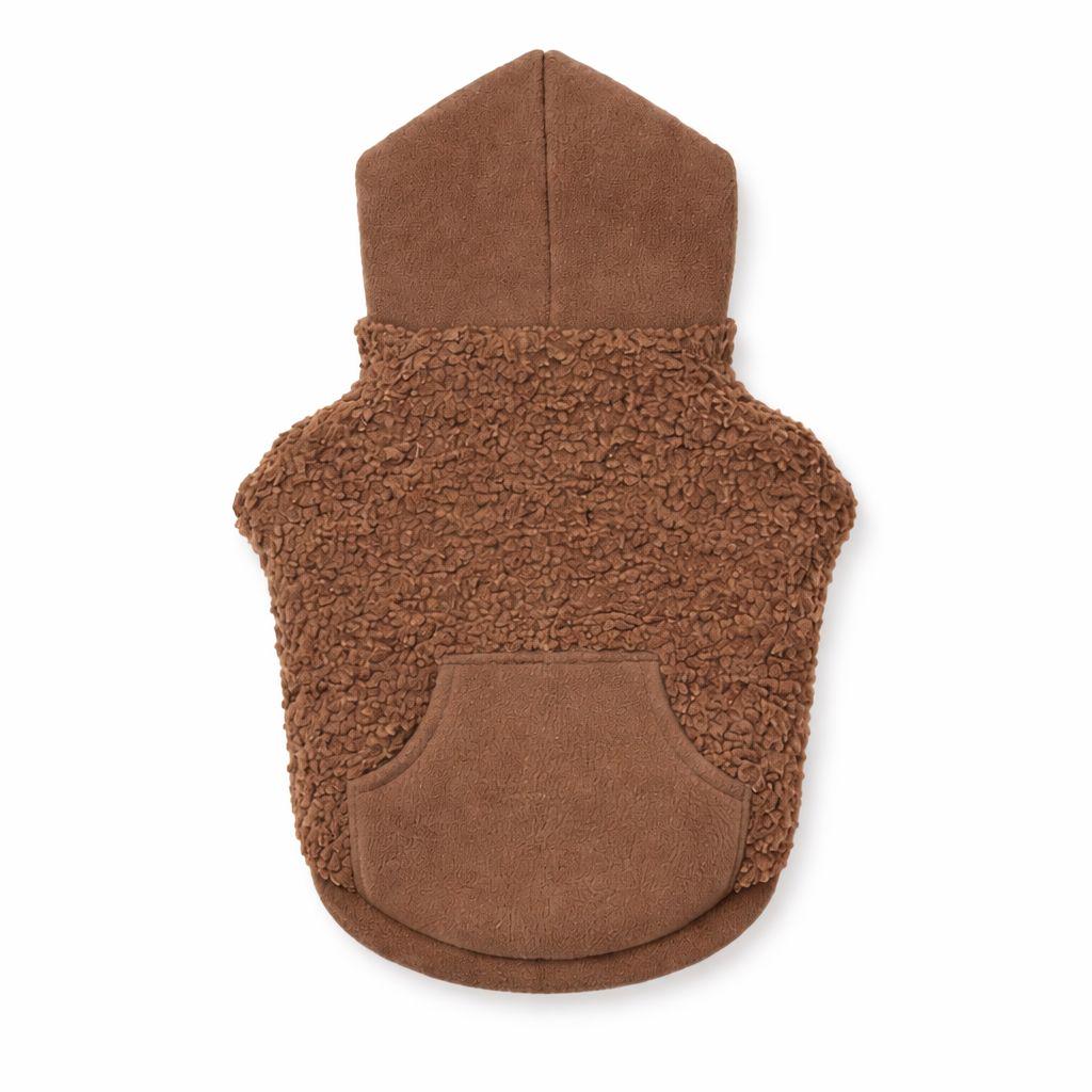 Худи для собак с капюшоном и карманом на флисе для маленьких и средних пород L Коричневый (1126)