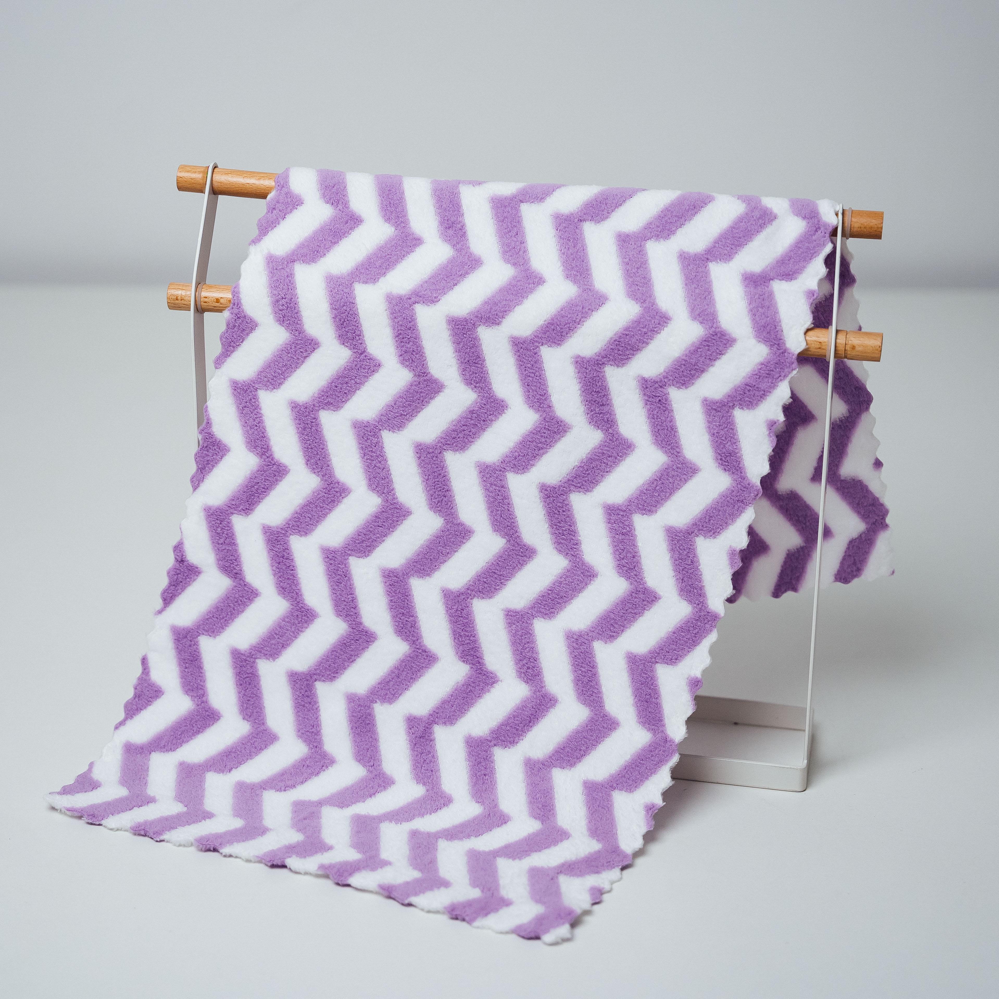 Кухонное полотенце 86448 Зигзаги 25х50 см Пастельно-фиолетовый (8417_29)