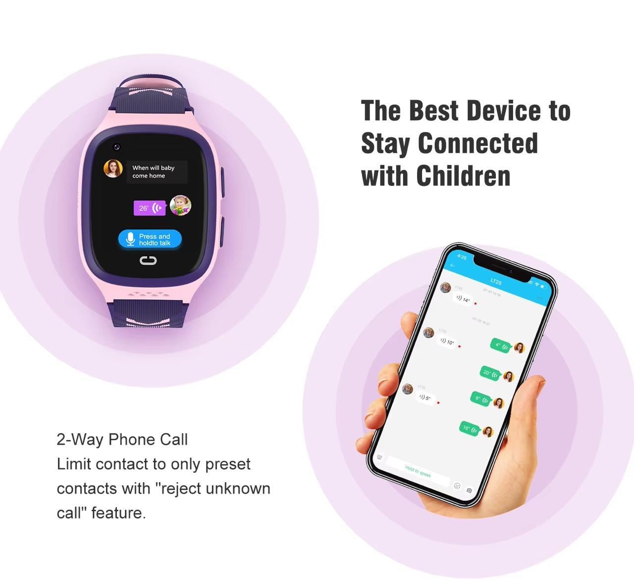 Смарт-часы детские Lemfo LT-31 GPS SIM IP67 видеозвонками/прослушиванием Розовый (35729712) - фото 4 Смарт-часы детские Lemfo LT-31 GPS SIM IP67 видеозвонками/прослушиванием Розовый (35729712) - фото 4