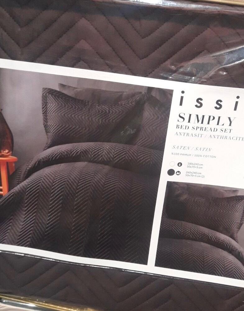 Покрывало Issimo Home Simply antrasite сатин 240x260 см с наволочками 2 шт. 50x70 см (2000022281043) - фото 5