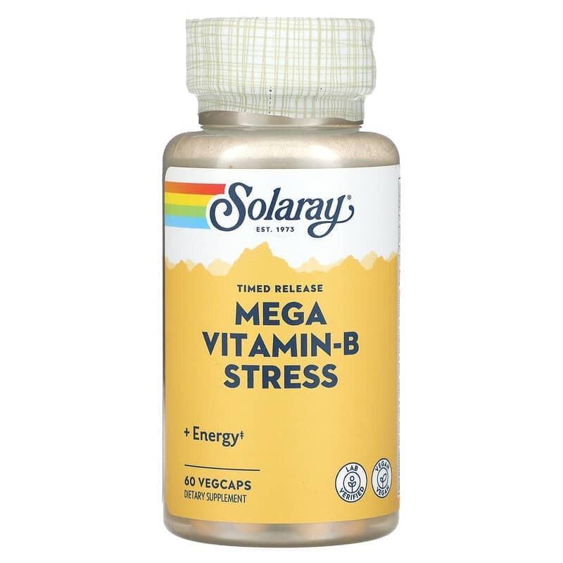 Комплекс витаминов группы B Solaray Mega Vitamin-B Stress для снятия стресса 60 растительных капс. (2189382877)