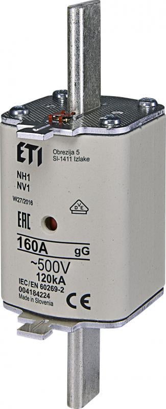 Предохранитель ножевой ETI KOMBI NH1 160A gG с плавкой вставкой (4184224)
