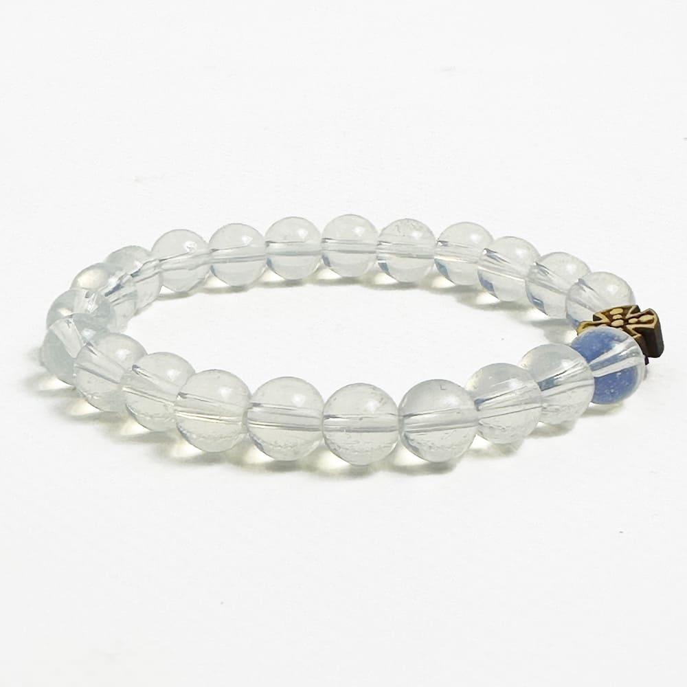 Браслет Лунный камень с деревянным крестом (9046-2601)