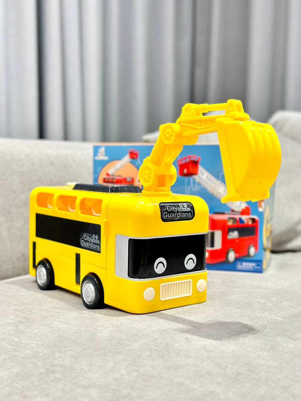 Іграшковий музичний автобус Fun Game з кермом трансформер 2в1 265-3 автотренажер Екскаватор (2054644716)