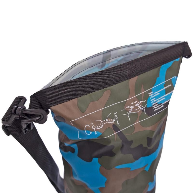 Водонепроницаемый гермомешок SP-Sport Waterproof Bag TY-6878-10 10 л Милитари/Синий (NA001423) - фото 6