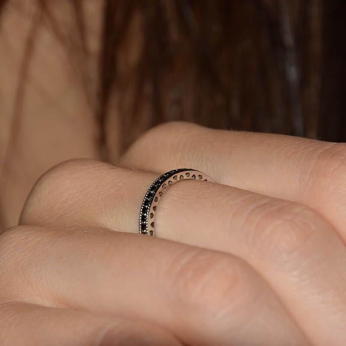 Кільце з білого золота з серця р. 18 (2248944884)