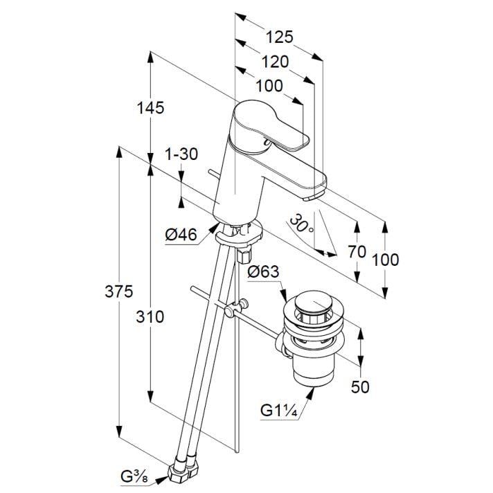 Набор смесителей для ванны Kludi PureEasy 378450565 Хром (166094) - фото 3 Набор смесителей для ванны Kludi PureEasy 378450565 Хром (166094) - фото 3