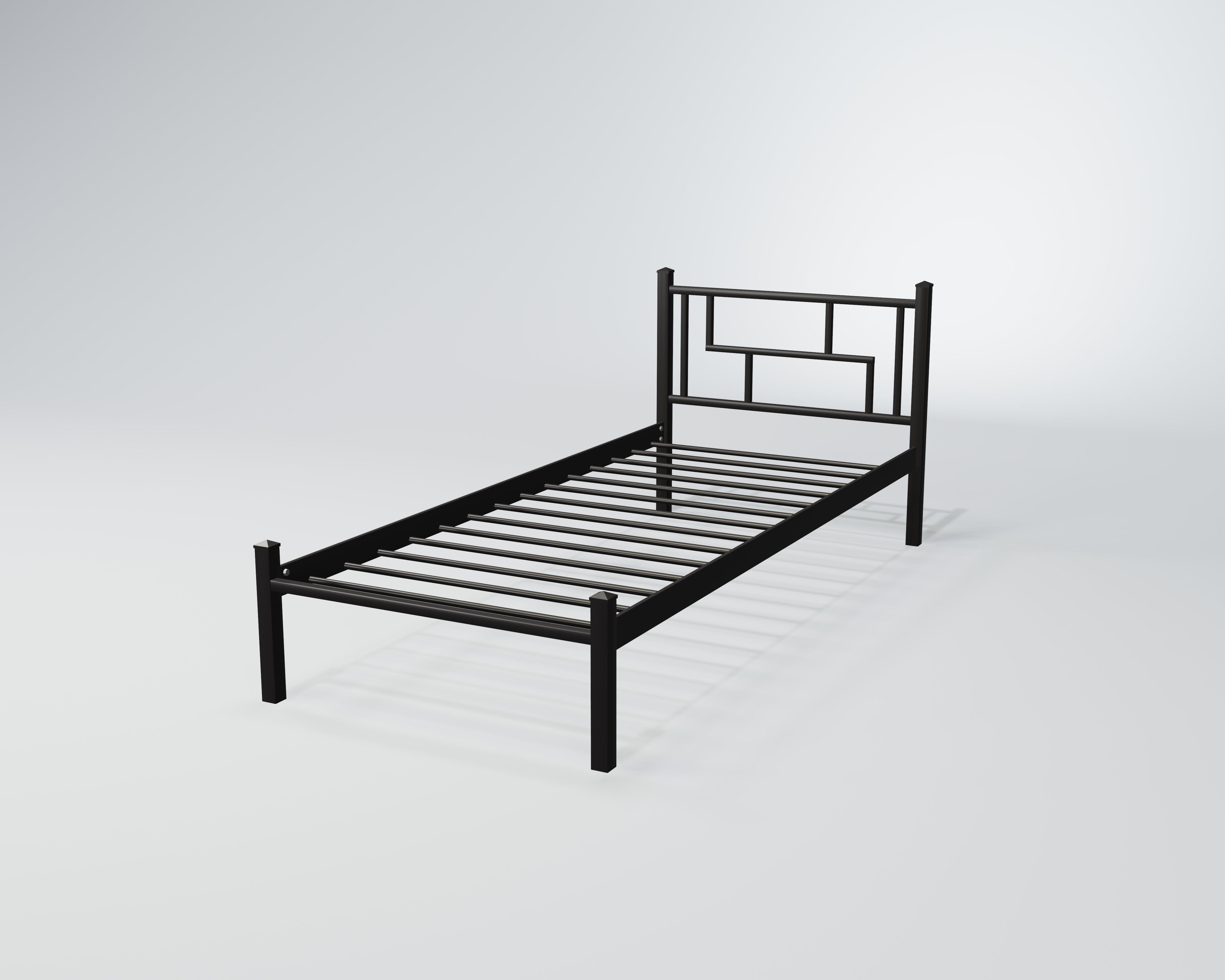 Кровать металлическая Амис Мини 80x200 см Черный глянец