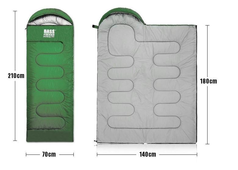 Спальный мешок с капюшоном-туристическое одеяло Bass Polska BH 41998 2в1 Зеленый (18057228) - фото 3