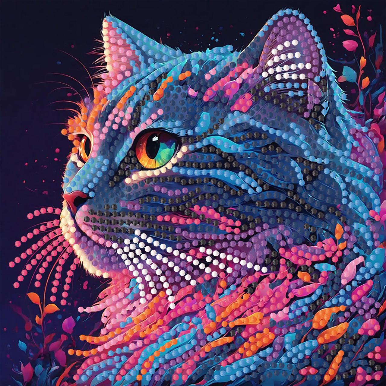 Алмазна мозаїка Strateg Вибух кольорів на паперовій основі 18х18 см (ZAV1818-4)