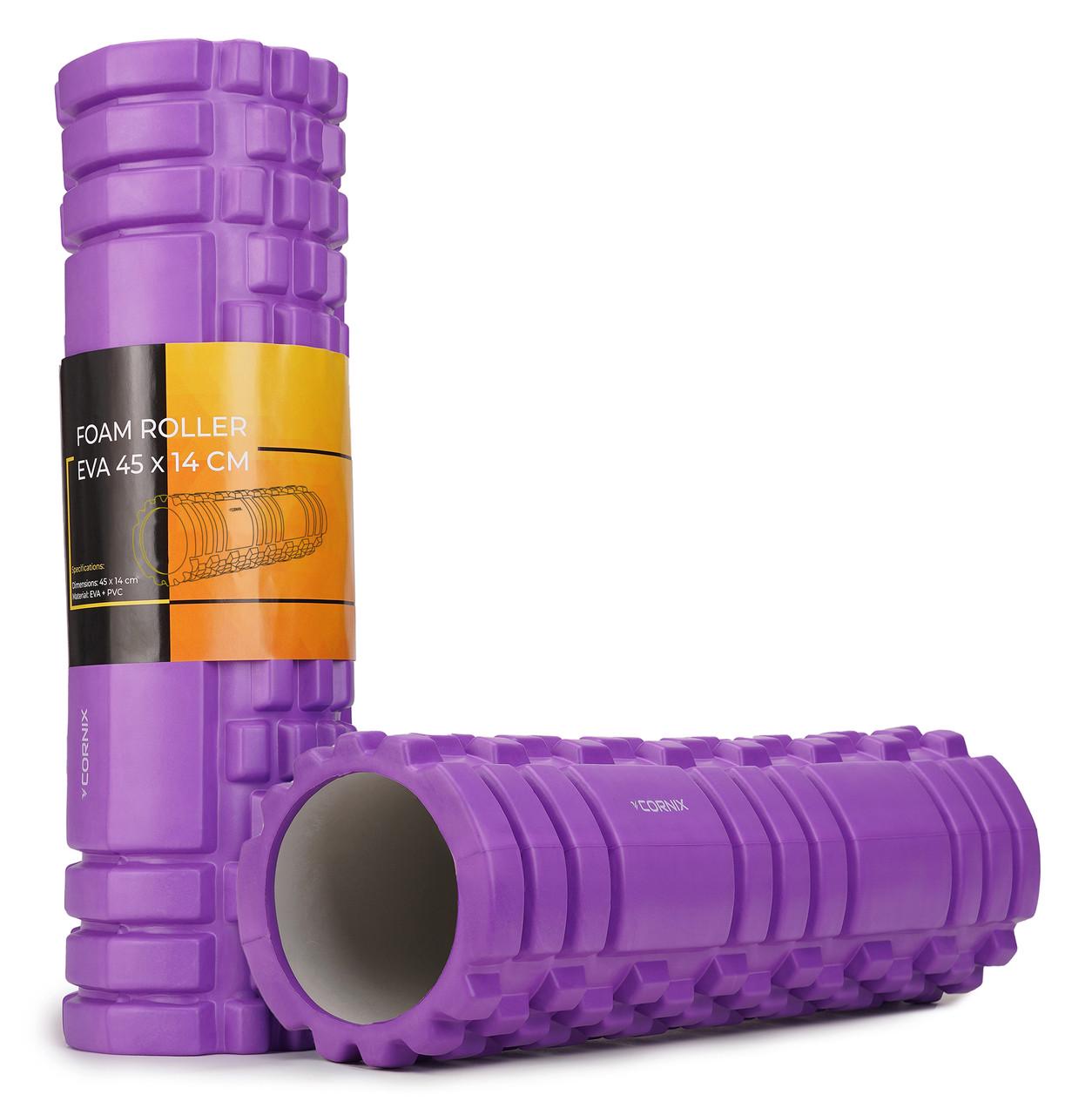 Массажный ролик Cornix EVA 45х14 см Violet (XR-0042) - фото 10
