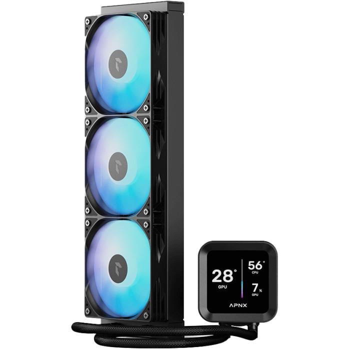 Система водяного охолодження APNX LC1-D 360 360 мм 320 Вт 3,95" IPS 1800 об/хв Black (APLA-SV36117.11)