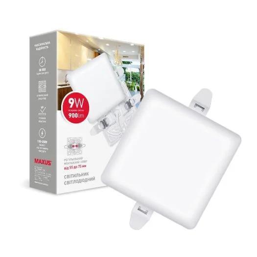 LED-світильник врізний Maxus 1-MSP-0941-SA SP Adjustable Square 9W 4100K (27552335)