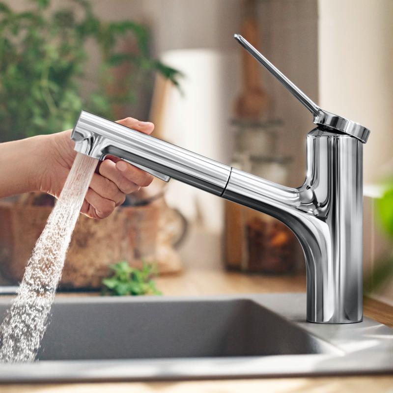 Cмеситель для кухни Hansgrohe ZESIS M33 74800000 с видвижной лейкой Хром (132624) - фото 4