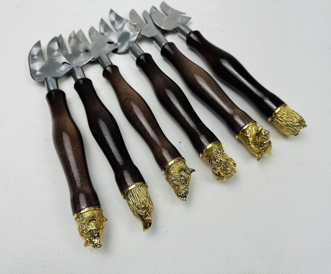 Набор вилок для снятия мяса Grill Master САФАРИ 6 шт. Коричневый (168-10-SH-3125)