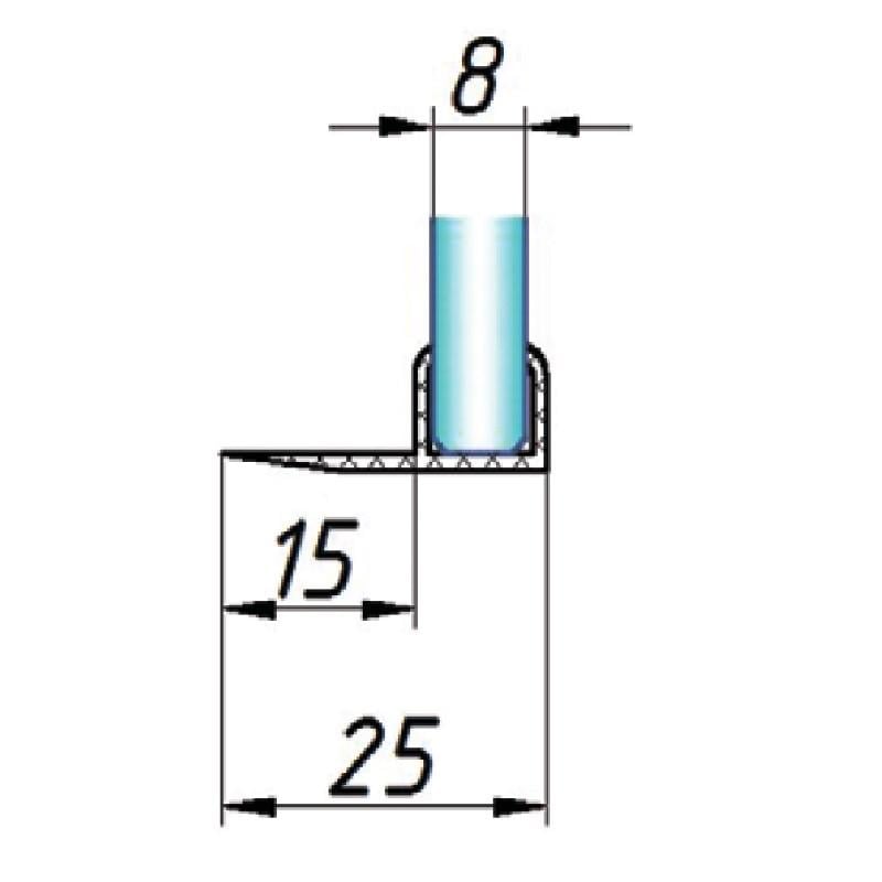 Ущільнювальний профіль для скла Haideli HDL-219 скло/скло 90° ПВХ - фото 9
