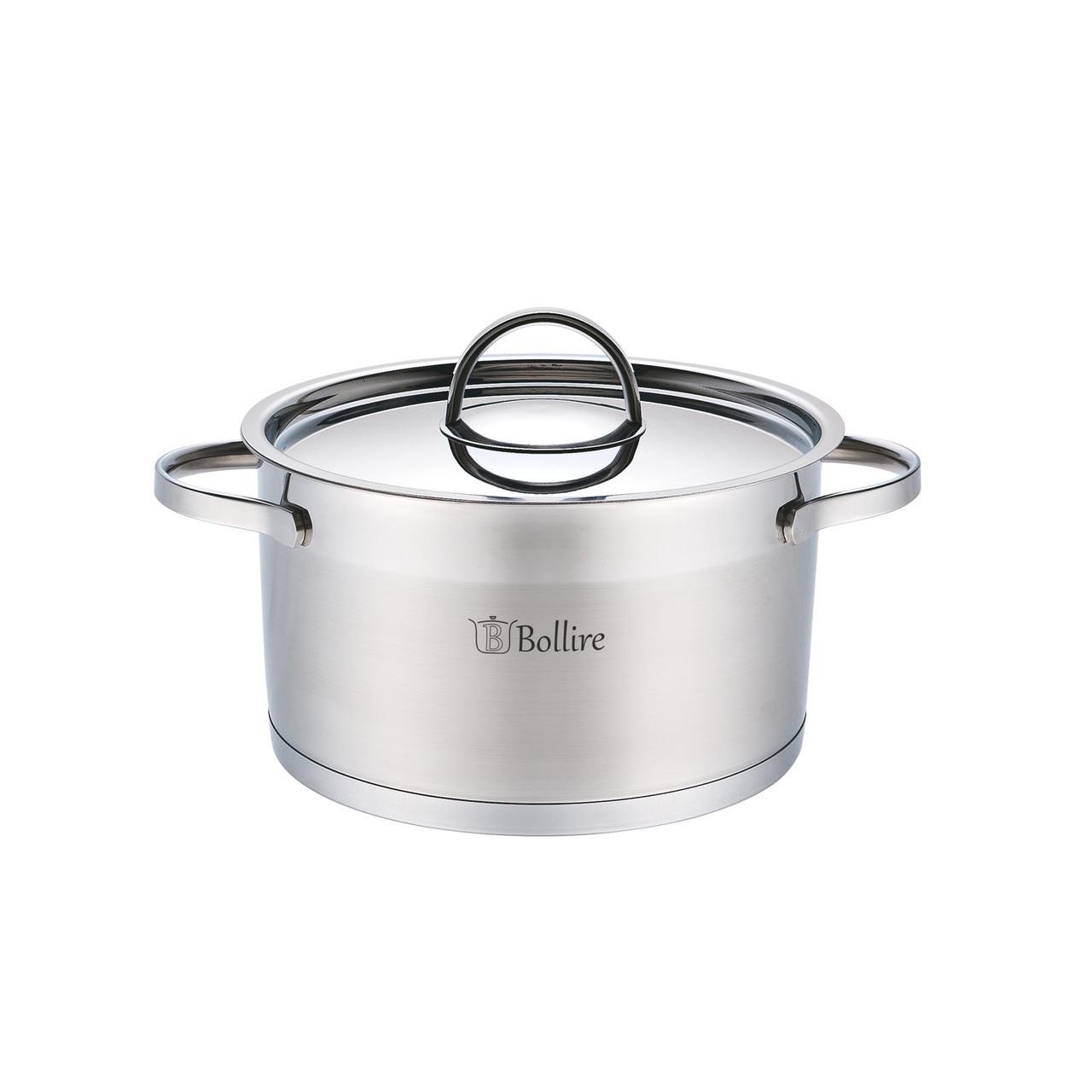 Кастрюля нержавеющая Bollire с крышкой 18 см 2,3 л (BR-2302)