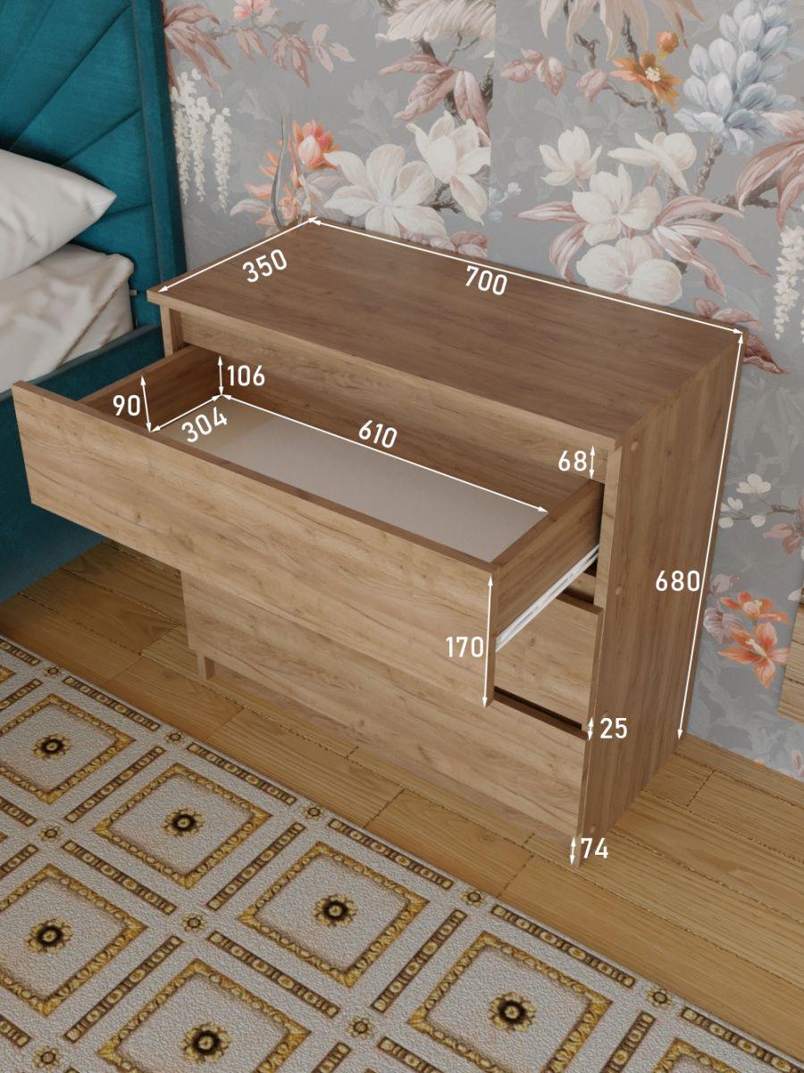 Комод Furnigrade КМ-1 700х350х680 Тахо - фото 3 Комод Furnigrade КМ-1 700х350х680 Тахо - фото 3