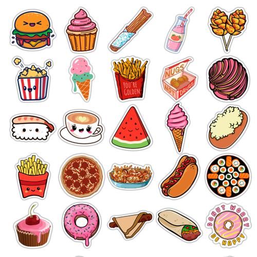 Набор наклеек Еда Food 50 шт. (3205)