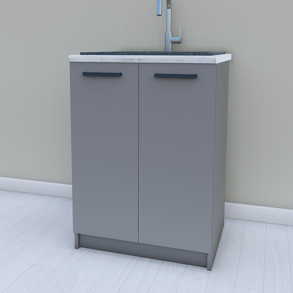 Тумба под мойку без столешницы 600 мм Антрацит (МП23б) - фото 1 Тумба под мойку без столешницы 600 мм Антрацит (МП23б) - фото 1