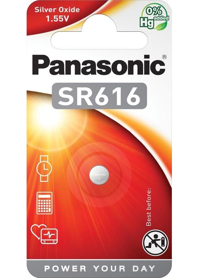 Батарейка серебряно-цинковая Panasonic SR616 16 mAh 1 шт. (SR-616EL/1B)