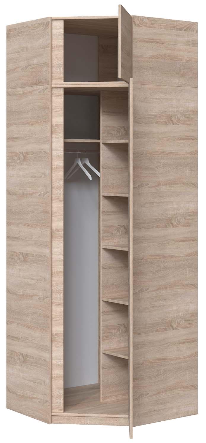 Шкаф угловой с зеркалом Мастер Форм Брайт 850х520х2400 мм Дуб сонома (32282) - фото 2