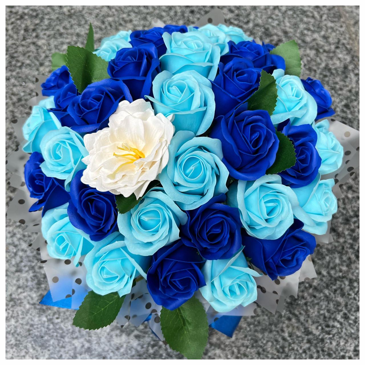 Подарунковий бокс Букет троянд з мила Синій (2122059653)